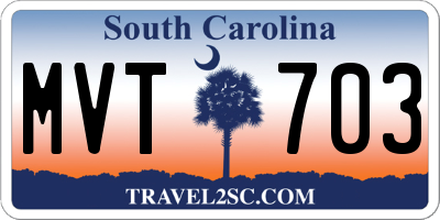 SC license plate MVT703
