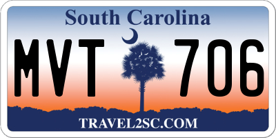 SC license plate MVT706