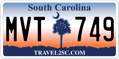 SC license plate MVT749