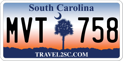 SC license plate MVT758
