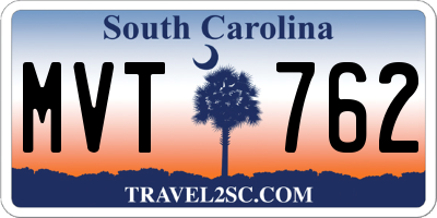 SC license plate MVT762