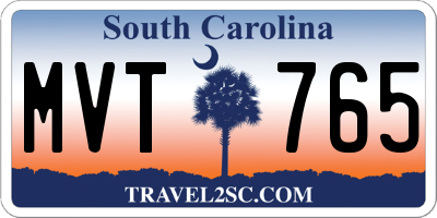 SC license plate MVT765