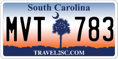 SC license plate MVT783
