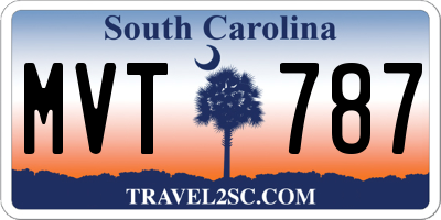 SC license plate MVT787