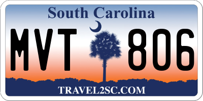SC license plate MVT806