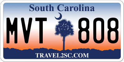 SC license plate MVT808