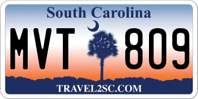 SC license plate MVT809