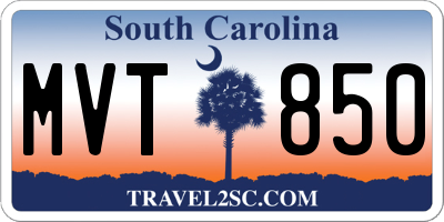 SC license plate MVT850
