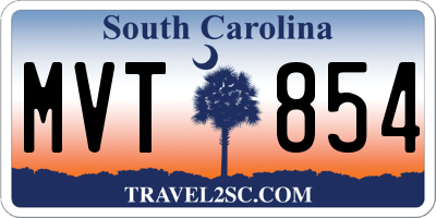 SC license plate MVT854