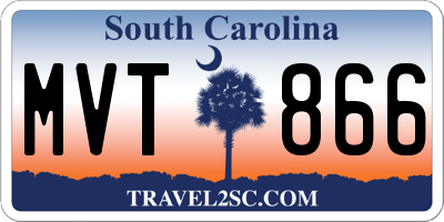 SC license plate MVT866