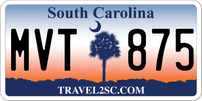 SC license plate MVT875