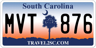SC license plate MVT876