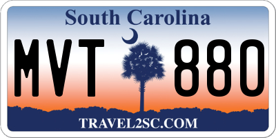 SC license plate MVT880