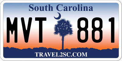 SC license plate MVT881