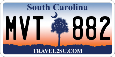 SC license plate MVT882