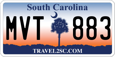 SC license plate MVT883