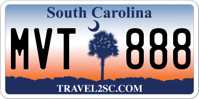 SC license plate MVT888