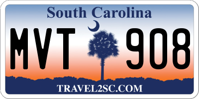 SC license plate MVT908