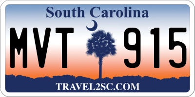 SC license plate MVT915