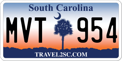 SC license plate MVT954