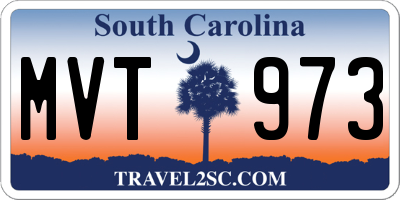 SC license plate MVT973