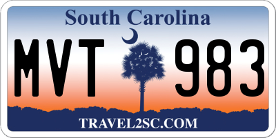 SC license plate MVT983