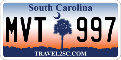 SC license plate MVT997