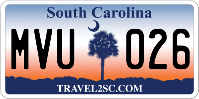 SC license plate MVU026