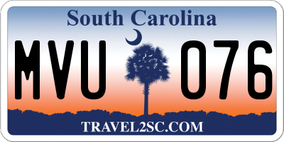 SC license plate MVU076
