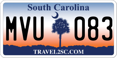 SC license plate MVU083