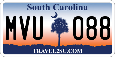 SC license plate MVU088