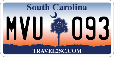 SC license plate MVU093