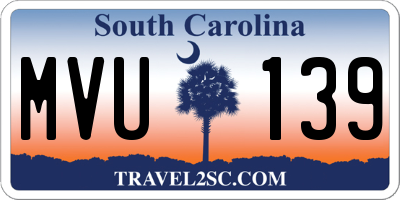 SC license plate MVU139