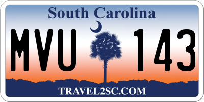 SC license plate MVU143