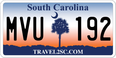 SC license plate MVU192