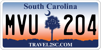 SC license plate MVU204