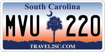 SC license plate MVU220