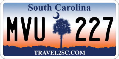 SC license plate MVU227