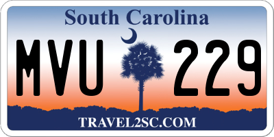 SC license plate MVU229