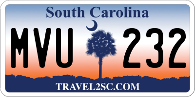 SC license plate MVU232