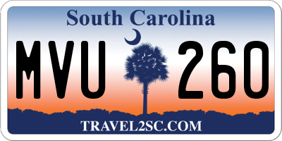 SC license plate MVU260