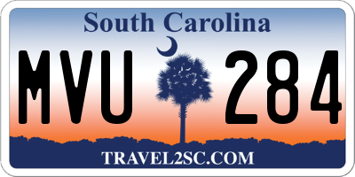 SC license plate MVU284