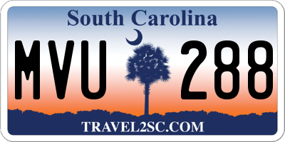 SC license plate MVU288