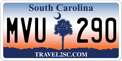 SC license plate MVU290