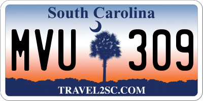 SC license plate MVU309