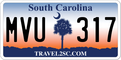 SC license plate MVU317