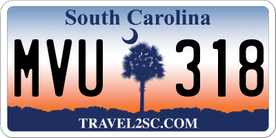 SC license plate MVU318