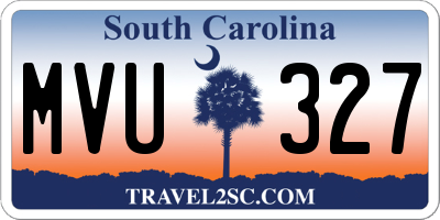 SC license plate MVU327