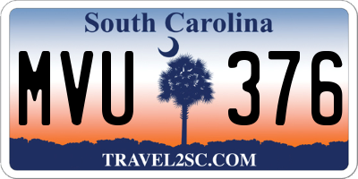 SC license plate MVU376
