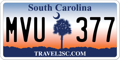 SC license plate MVU377